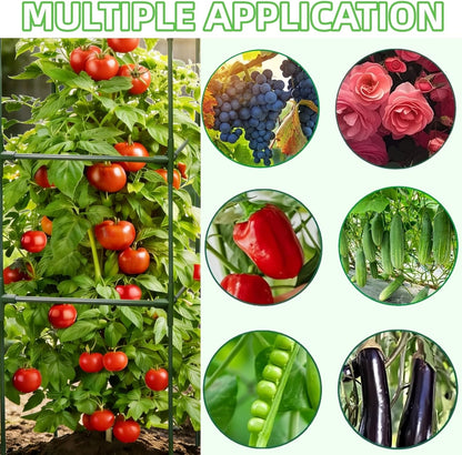 3 Pack Square Tomato Cages for Garden, 59 Inch Tall Heavy Duty Metal Tomato Plant Support Trellis, Adjustable Large Tomato Stakes for Outdoor Pots Climbing Plants, Vegetables, Cucumber