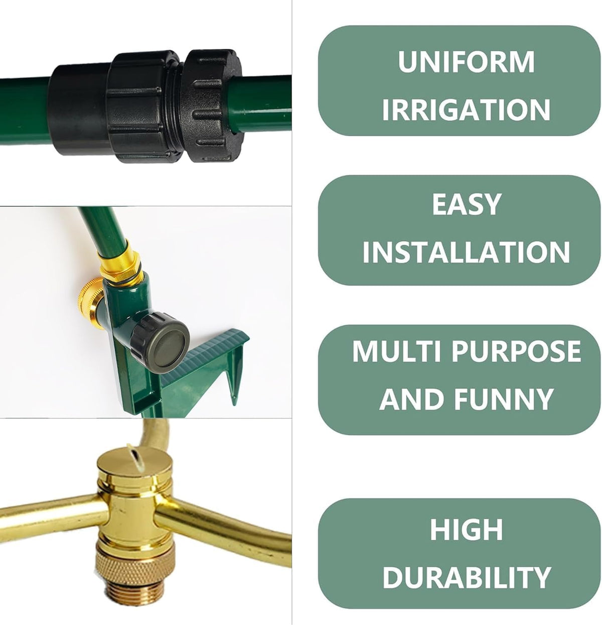 3-Arm Garden Sprinkler, 2 Pack High-Rise Lawn Sprinkler with Adjustable Telescoping Base, 360 Degree Rotation Sprinklers for Large Area Coverage Gardening Watering Lawn Irrigation System