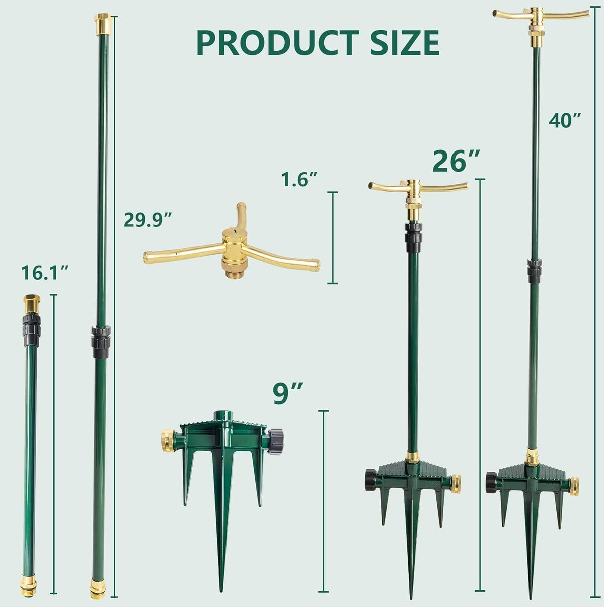 3-Arm Garden Sprinkler, 2 Pack High-Rise Lawn Sprinkler with Adjustable Telescoping Base, 360 Degree Rotation Sprinklers for Large Area Coverage Gardening Watering Lawn Irrigation System