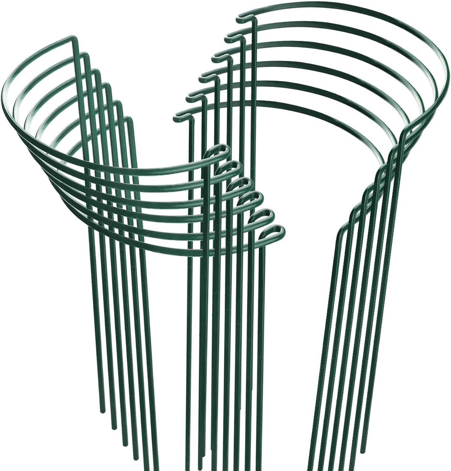 Plant Support Stakes, 6 Pack Metal Peony Cages and Supports, Garden Stakes Plant Support Cage, Large Plant Support Ring for Outdoor Indoor Snake Plant Peony Rose Flowers Vine (10" W x 15.8" H)