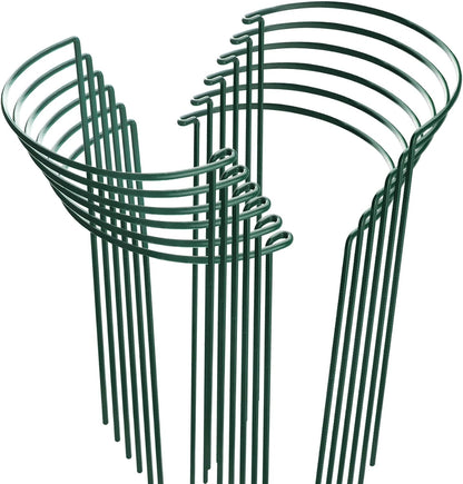 Plant Support Stakes, 6 Pack Metal Peony Cages and Supports, Garden Stakes Plant Support Cage, Large Plant Support Ring for Outdoor Indoor Snake Plant Peony Rose Flowers Vine (10" W x 15.8" H)