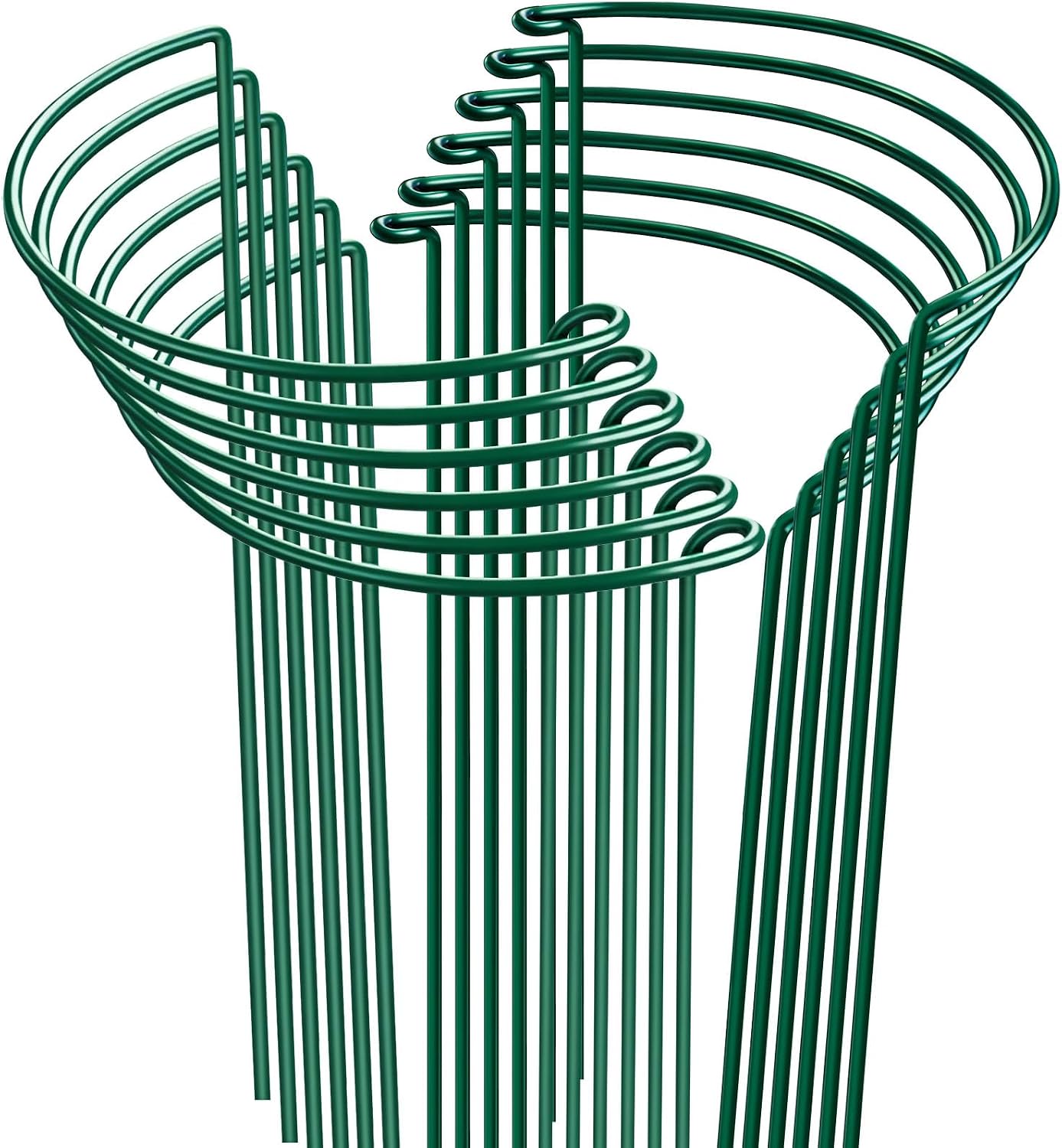 Plant Support Stakes, 6 Pack Metal Peony Cages and Supports, Garden Stakes Plant Support Cage, Large Plant Support Ring for Outdoor Indoor Snake Plant Peony Rose Flowers Vine (10" W x 15.8" H)