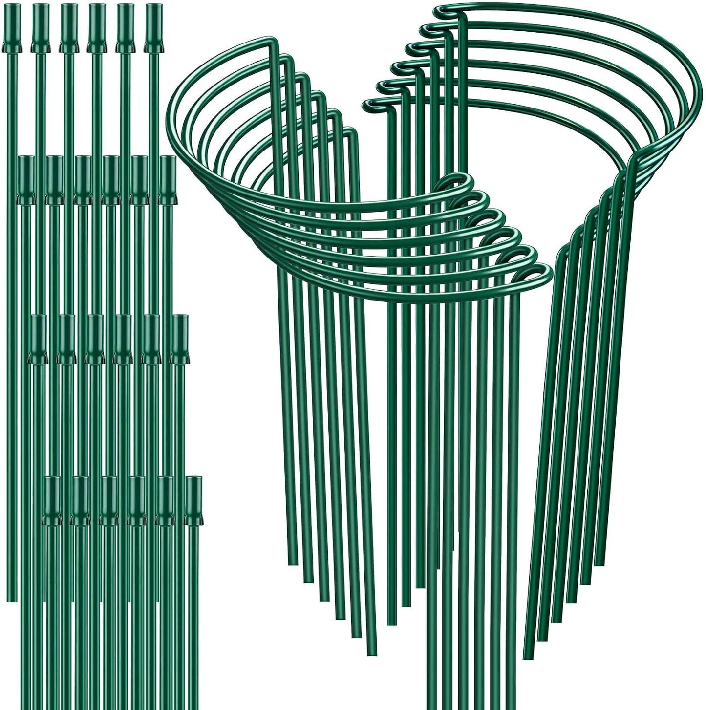Plant Support Stakes, 6 Pack Metal Peony Cages and Supports, Garden Stakes Plant Support Cage, Large Plant Support Ring for Outdoor Indoor Snake Plant Peony Rose Flowers Vine (10" W x 15.8" H)