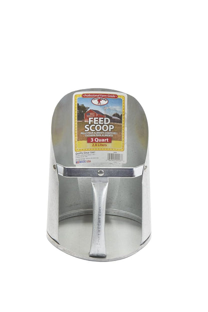 ® Galvanized Feed Scoop for Livestock | Heavy Duty Stackable Feed Scoop with Enclosed Handle (3 Quart, 1, Count)