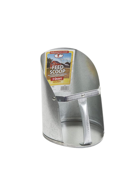® Galvanized Feed Scoop for Livestock | Heavy Duty Stackable Feed Scoop with Enclosed Handle (3 Quart, 1, Count)