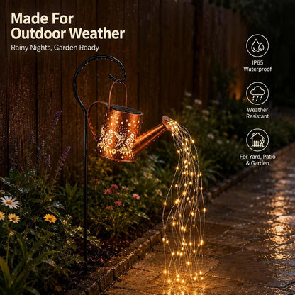 Solar Watering Can Light, LED String Lantern, Hummingbird Garden Yard Decor