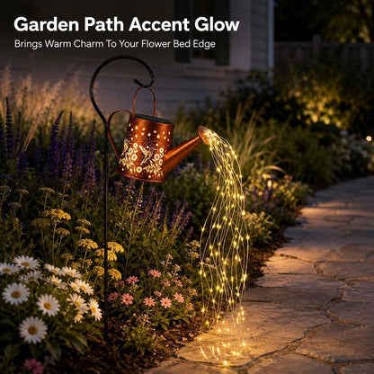 Solar Watering Can Light, LED String Lantern, Hummingbird Garden Yard Decor