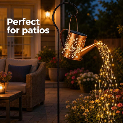 Solar Watering Can Light, LED String Lantern, Hummingbird Garden Yard Decor