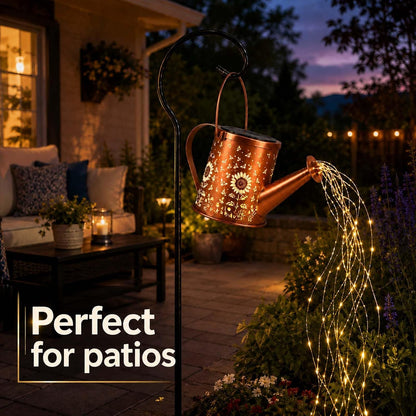 Solar Watering Can Light, LED String Lantern, Hummingbird Garden Yard Decor