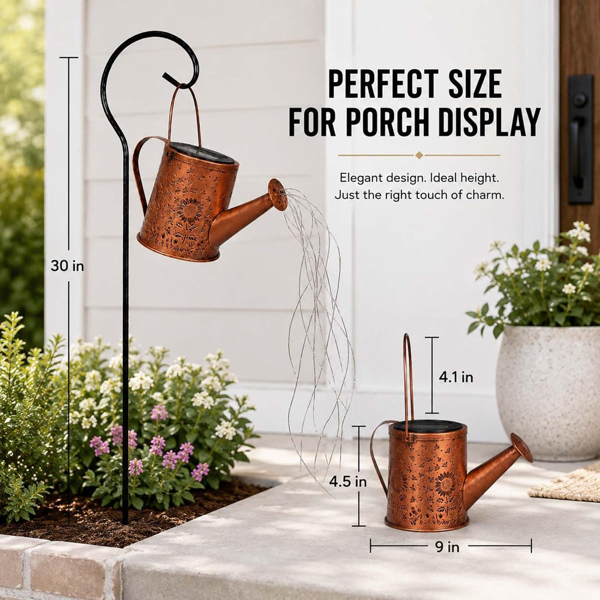 Solar Watering Can Light, LED String Lantern, Hummingbird Garden Yard Decor