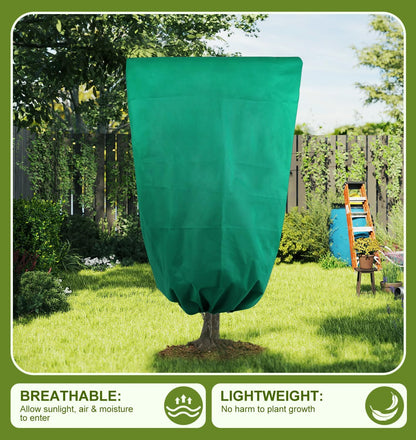 Plant Covers Freeze Protection, 4 Pack Frost Cloths with Zipper Drawstring (31.5" x 47.3"), Reusable Garden Fruit Tree Shrub Potted Protection Cover Bags Blanket for Winter Outdoor Frost Cold Weather
