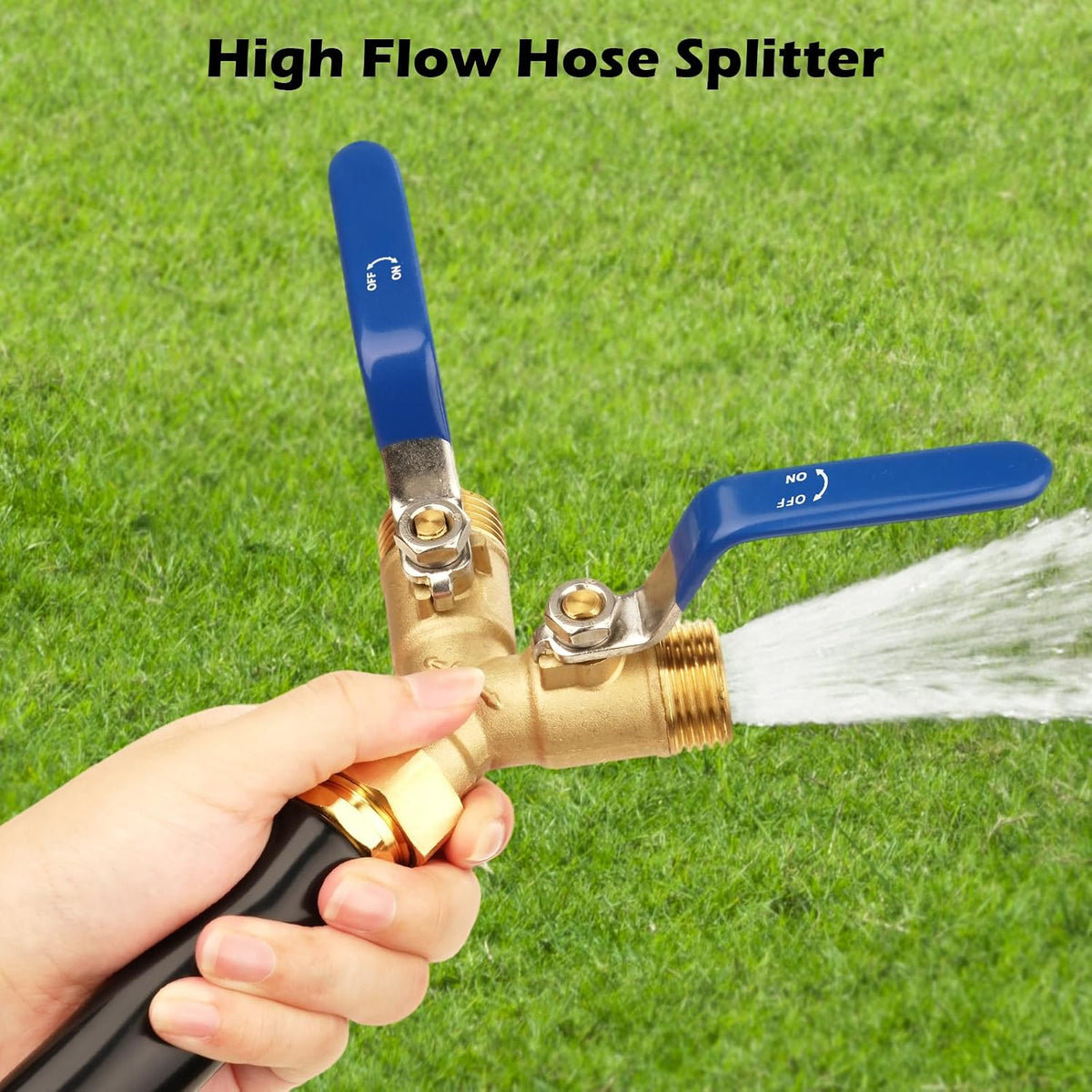 RV Hose Splitter 2 Way Heavy Duty, Brass Garden Hose Y Splitter