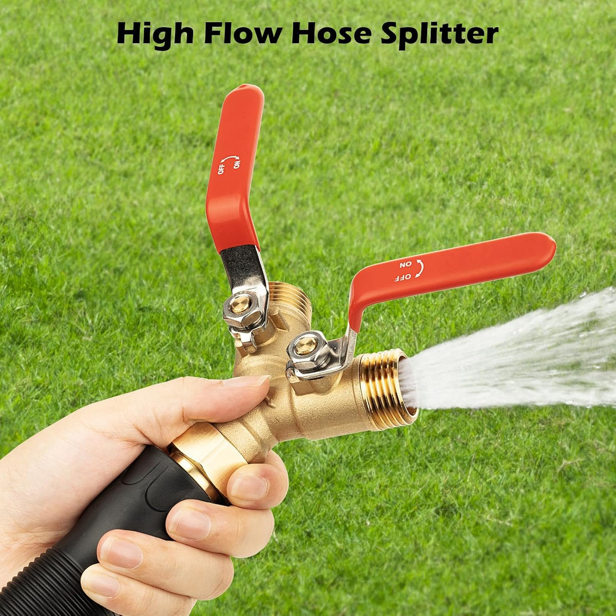 RV Hose Splitter 2 Way Heavy Duty, Brass Garden Hose Y Splitter