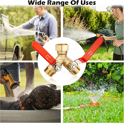 RV Hose Splitter 2 Way Heavy Duty, Brass Garden Hose Y Splitter