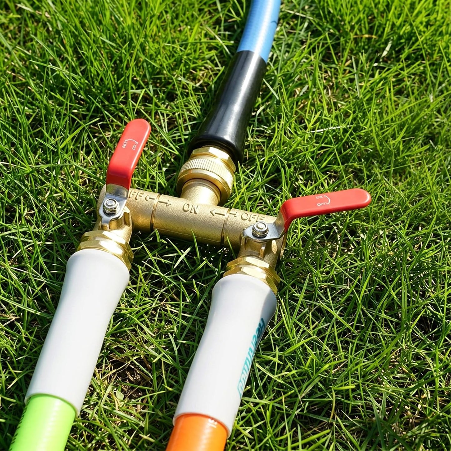 RV Hose Splitter 2 Way Heavy Duty, Brass Garden Hose Y Splitter