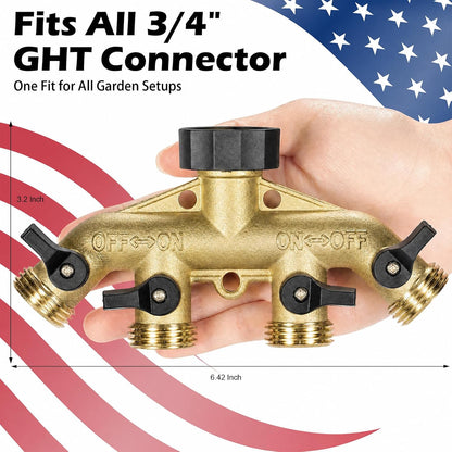 RV Hose Splitter 2 Way Heavy Duty, Brass Garden Hose Y Splitter