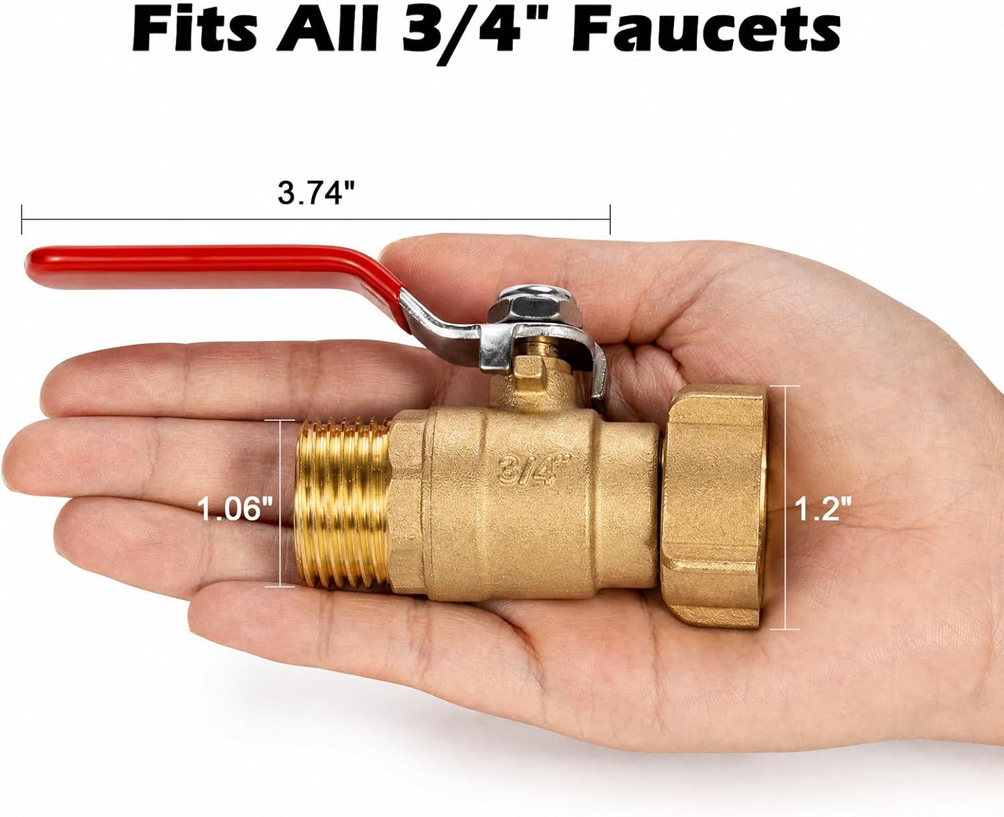 RV Hose Splitter 2 Way Heavy Duty, Brass Garden Hose Y Splitter