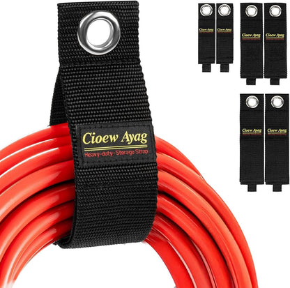 6 PCS Heavy-Duty Garden Hose Strap Extension Cord Holder Hook and Loop Cord Carrying Strap Organizer for Pool Hoses, RV Accessories and Dad Gift Ideas