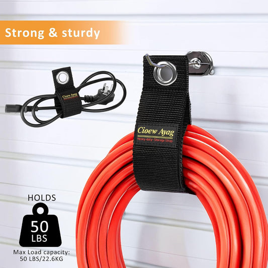 6 PCS Heavy-Duty Garden Hose Strap Extension Cord Holder Hook and Loop Cord Carrying Strap Organizer for Pool Hoses, RV Accessories and Dad Gift Ideas