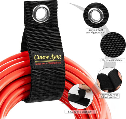 6 PCS Heavy-Duty Garden Hose Strap Extension Cord Holder Hook and Loop Cord Carrying Strap Organizer for Pool Hoses, RV Accessories and Dad Gift Ideas
