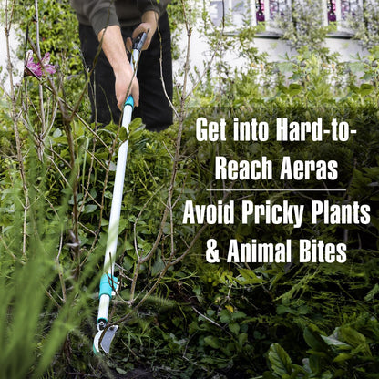 Lightweight Tree Pruner Extendable, 6-10ft Tree Trimmers Long Handle Pruner, Ergonomic Grip Long Reach Cut & Hold Pole Pruner and Stable Fruit Picker Pole