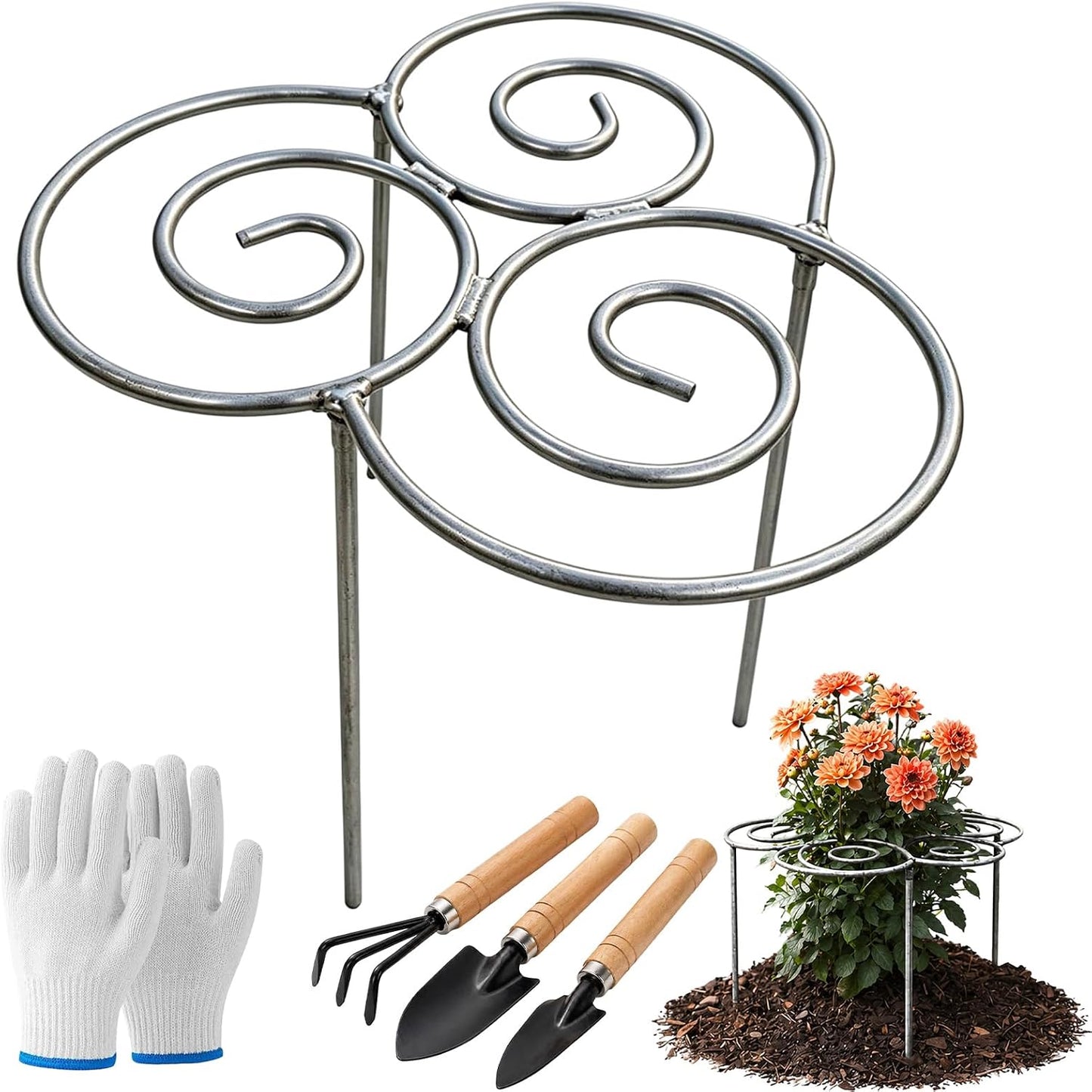 Metal Plant Support Ring for Peony Cages & Garden, 2026 New Reusable Peony Supports for Outdoor Plants, Weather Peony Plant Support, Flower Hoop for Upright Growth and Protection (1pc s)