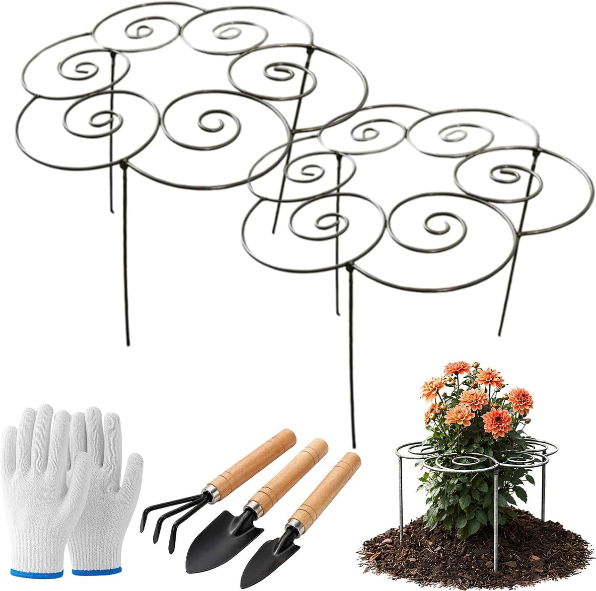 Metal Plant Support Ring for Peony Cages & Garden, 2026 New Reusable Peony Supports for Outdoor Plants, Weather Peony Plant Support, Flower Hoop for Upright Growth and Protection (1pc s)