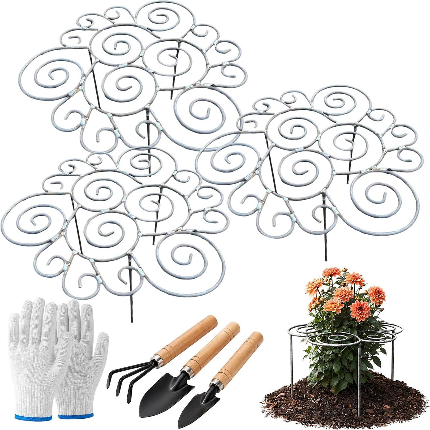 Metal Plant Support Ring for Peony Cages & Garden, 2026 New Reusable Peony Supports for Outdoor Plants, Weather Peony Plant Support, Flower Hoop for Upright Growth and Protection (1pc s)