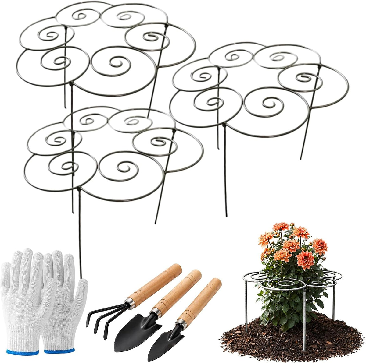 Metal Plant Support Ring for Peony Cages & Garden, 2026 New Reusable Peony Supports for Outdoor Plants, Weather Peony Plant Support, Flower Hoop for Upright Growth and Protection (1pc s)
