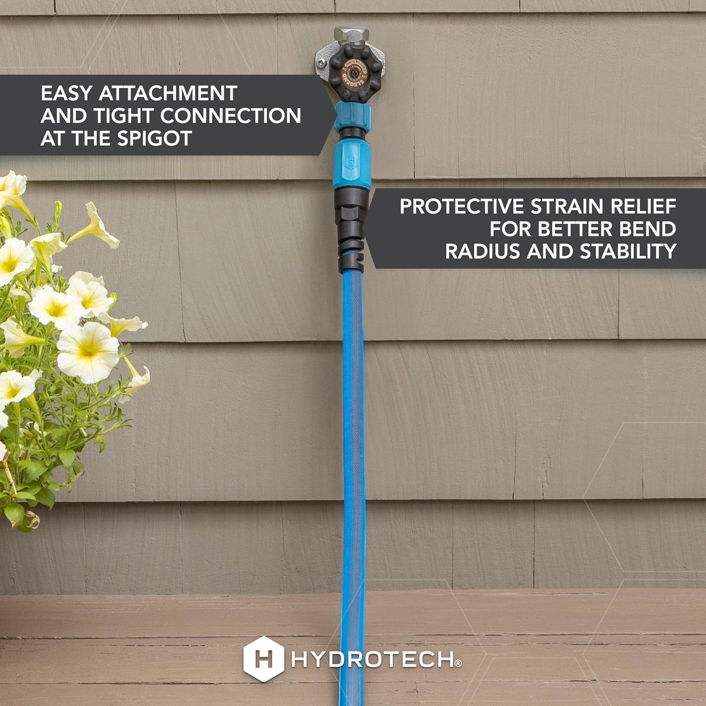 FlatJacket 5/8" 25 ft Garden Hose with Patented Force Control Technology- Flexible, Kink-Free, Lightweight Hose for Lawn, Garden, Car Washing, Deck and Patio Cleaning