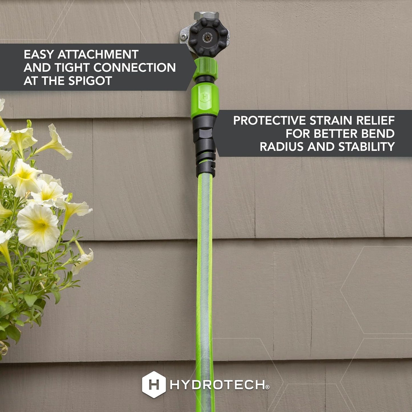 FlatJacket 5/8" 25 ft Garden Hose with Patented Force Control Technology- Flexible, Kink-Free, Lightweight Hose for Lawn, Garden, Car Washing, Deck and Patio Cleaning