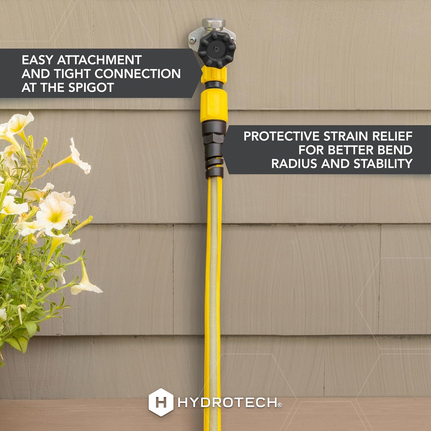 FlatJacket 5/8" 25 ft Garden Hose with Patented Force Control Technology- Flexible, Kink-Free, Lightweight Hose for Lawn, Garden, Car Washing, Deck and Patio Cleaning