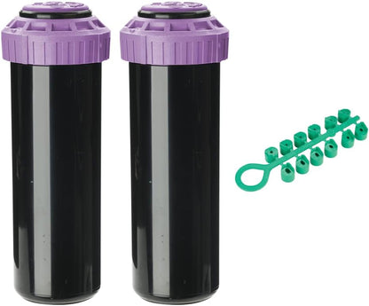 ProPlus 3/4" Reclaimed Water (RCW) Gear Drive Rotor Sprinkler 4 1/2" Pop-Up | 22' - 50' Spray Distance, 40° - 360° Arc Spray Pattern with Full-Circle | Includes Install Kit (2 Pack)