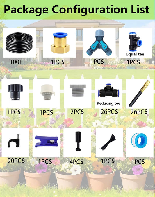 360° Adjustable Drip Irrigation Sprinkler Kit – Garden Watering System