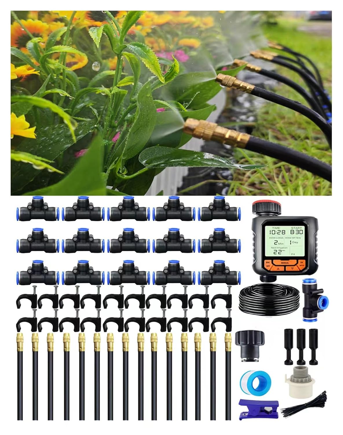 360° Adjustable Drip Irrigation Sprinkler Kit – Garden Watering System