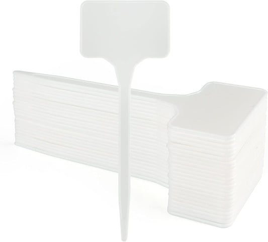 50 Pcs Thick Plastic Plant T-Type Tags 6" Large Nursery Garden Labels