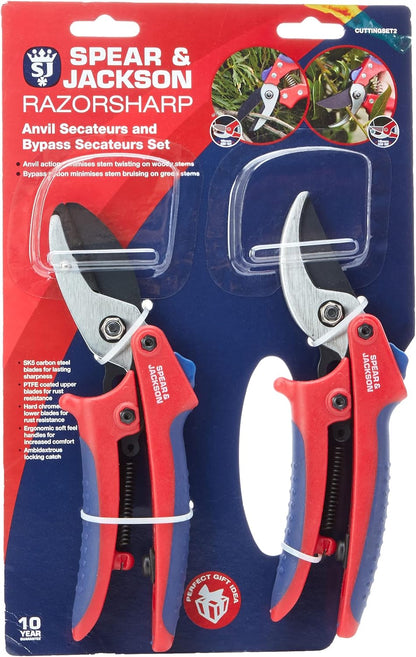 5559BS Razorsharp Vintage Style Bypass Pruners, Black & Silver