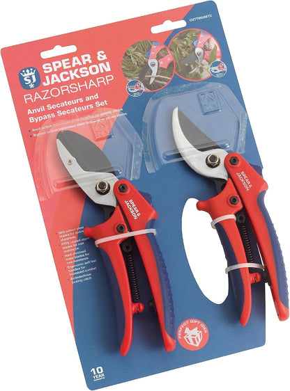5559BS Razorsharp Vintage Style Bypass Pruners, Black & Silver