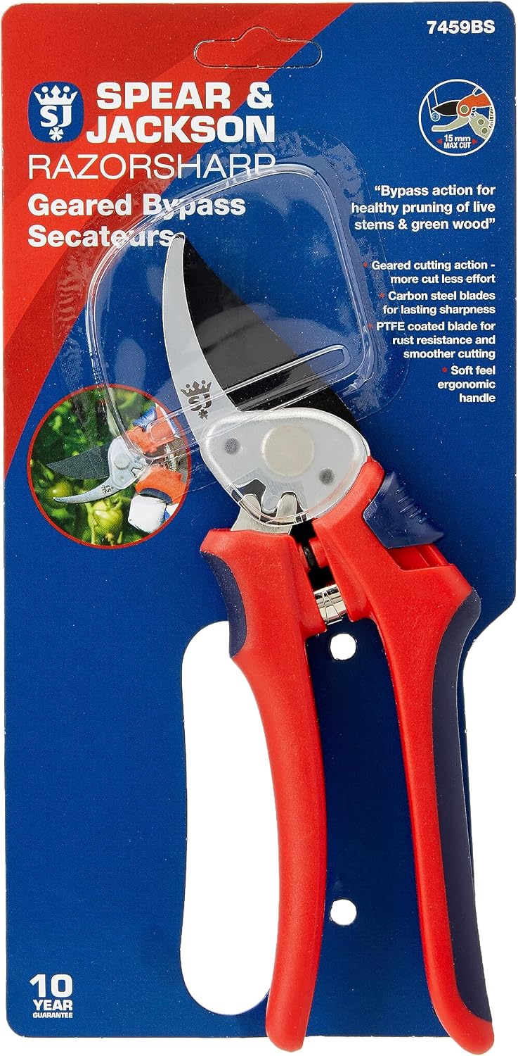 5559BS Razorsharp Vintage Style Bypass Pruners, Black & Silver