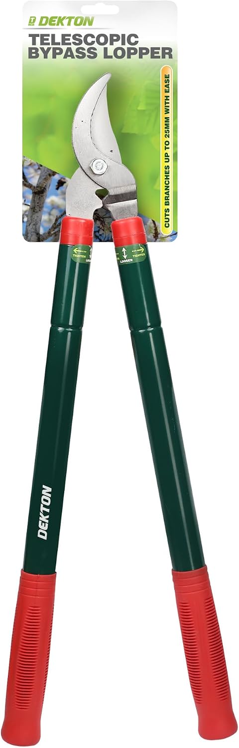 Telescopic Bypass Lopper – Adjustable Length Garden Pruning Tool with Sharp Blades | Lightweight Design for Easy Use | Ideal for Cutting High Branches and Thick Stems | Ergonomic Grip