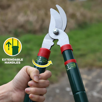 Telescopic Bypass Lopper – Adjustable Length Garden Pruning Tool with Sharp Blades | Lightweight Design for Easy Use | Ideal for Cutting High Branches and Thick Stems | Ergonomic Grip