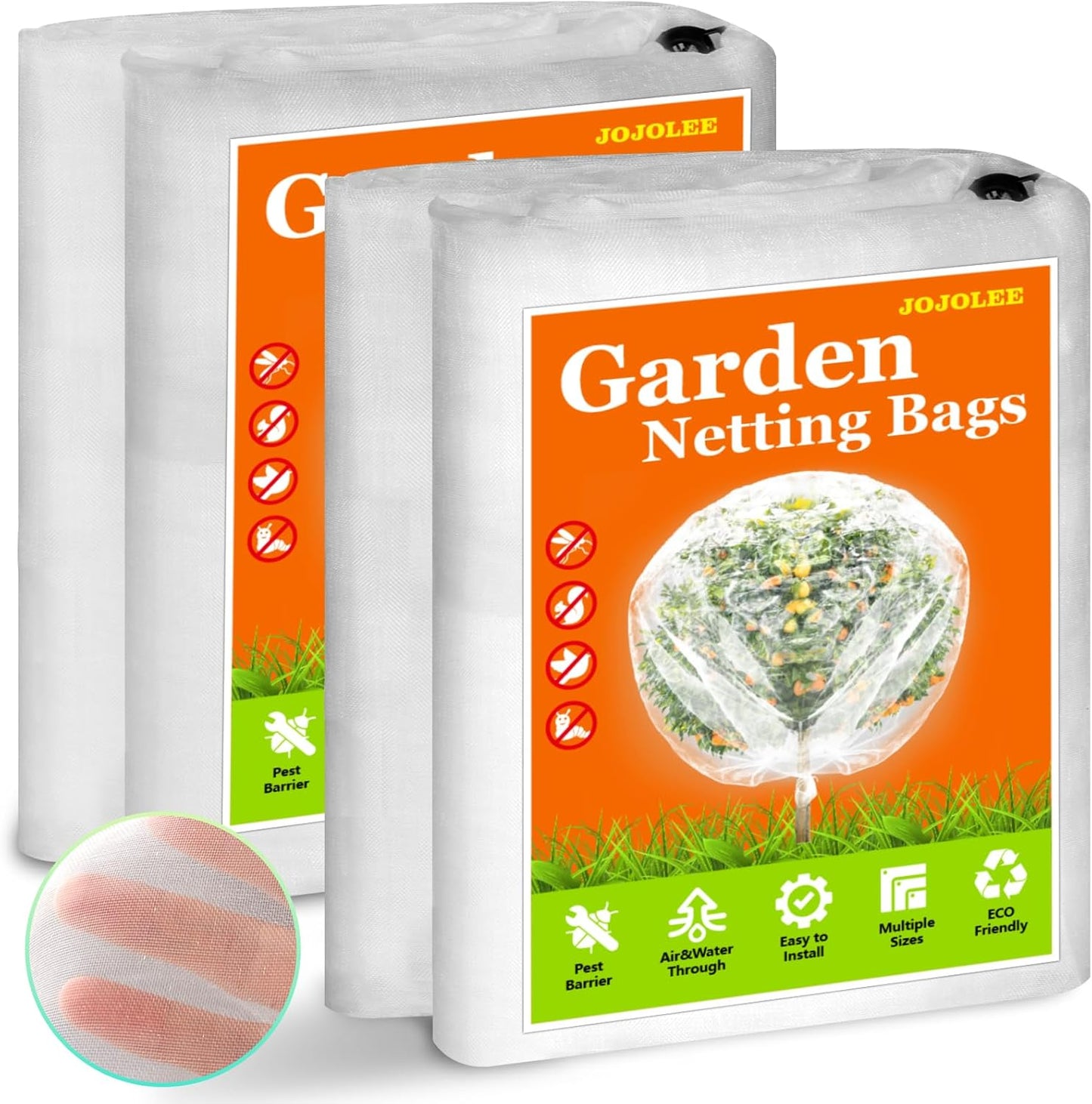 Garden Blueberry Bush Netting Cover, 4Pcs 4.9 x 3.1FT Insect Bird Nettings with Zipper and Drawstring, Protective Plant Cover Mesh Net Bags for Fruit Trees, Tomatoes, Flowers