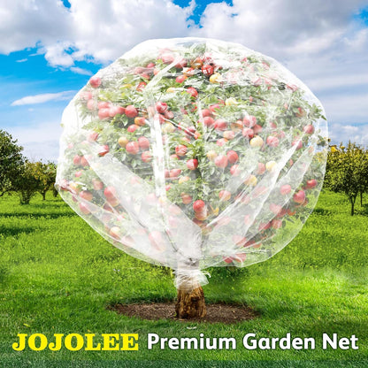 Garden Blueberry Bush Netting Cover, 4Pcs 4.9 x 3.1FT Insect Bird Nettings with Zipper and Drawstring, Protective Plant Cover Mesh Net Bags for Fruit Trees, Tomatoes, Flowers