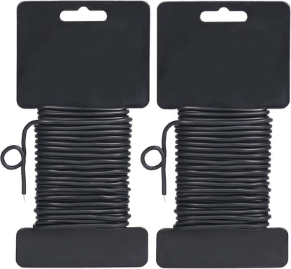 3.5mm Garden Ties, Reusable Plant Twist Tie Black Heavy Duty Soft Plant Wire for Gardening, Home, Office (52.5 Feet)