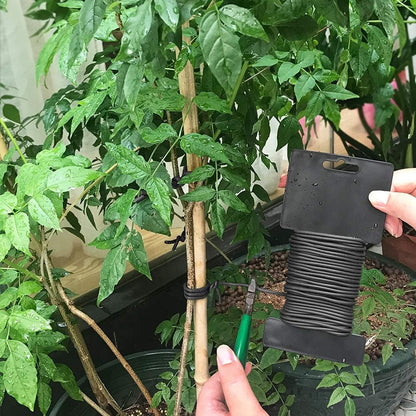 3.5mm Garden Ties, Reusable Plant Twist Tie Black Heavy Duty Soft Plant Wire for Gardening, Home, Office (52.5 Feet)