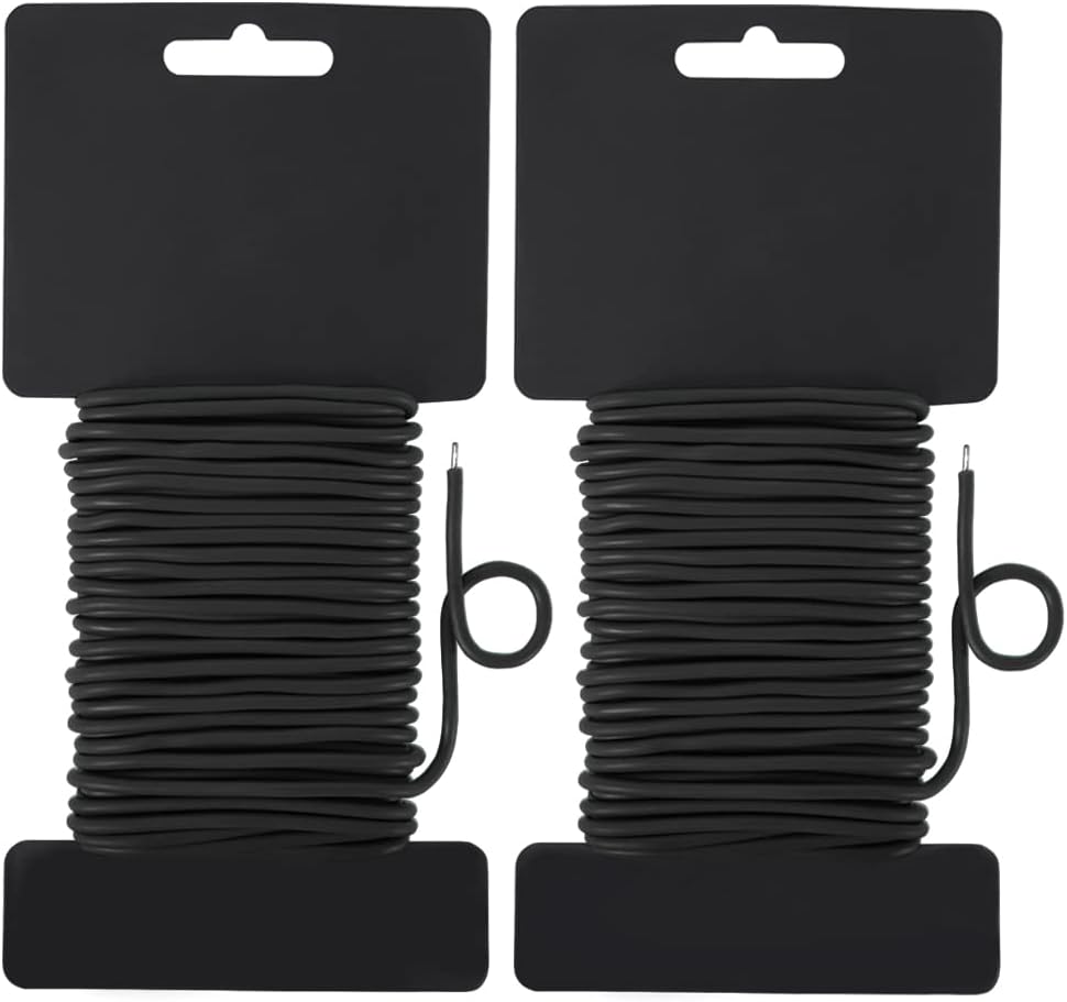 3.5mm Garden Ties, Reusable Plant Twist Tie Black Heavy Duty Soft Plant Wire for Gardening, Home, Office (52.5 Feet)