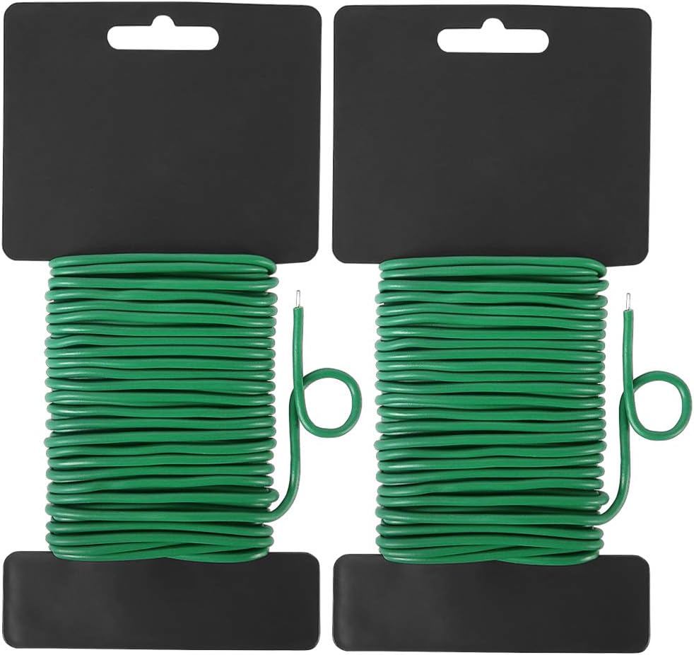 3.5mm Garden Ties, Reusable Plant Twist Tie Black Heavy Duty Soft Plant Wire for Gardening, Home, Office (52.5 Feet)