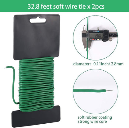 3.5mm Garden Ties, Reusable Plant Twist Tie Black Heavy Duty Soft Plant Wire for Gardening, Home, Office (52.5 Feet)