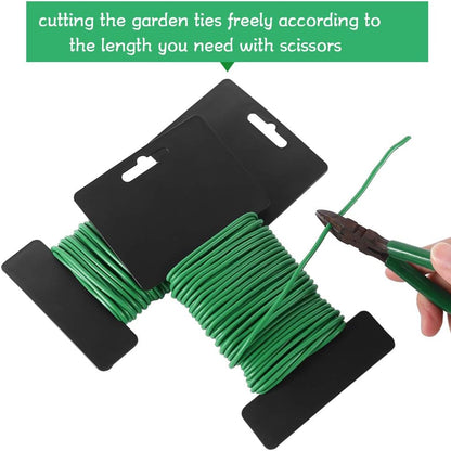 3.5mm Garden Ties, Reusable Plant Twist Tie Black Heavy Duty Soft Plant Wire for Gardening, Home, Office (52.5 Feet)