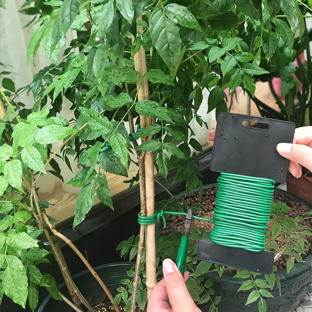 3.5mm Garden Ties, Reusable Plant Twist Tie Black Heavy Duty Soft Plant Wire for Gardening, Home, Office (52.5 Feet)